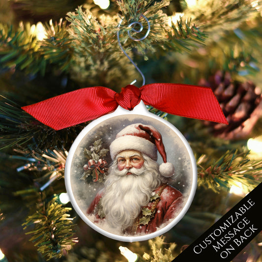 Victorian Christmas Ornaments - Vintage Santa, Shabby Chic Décor