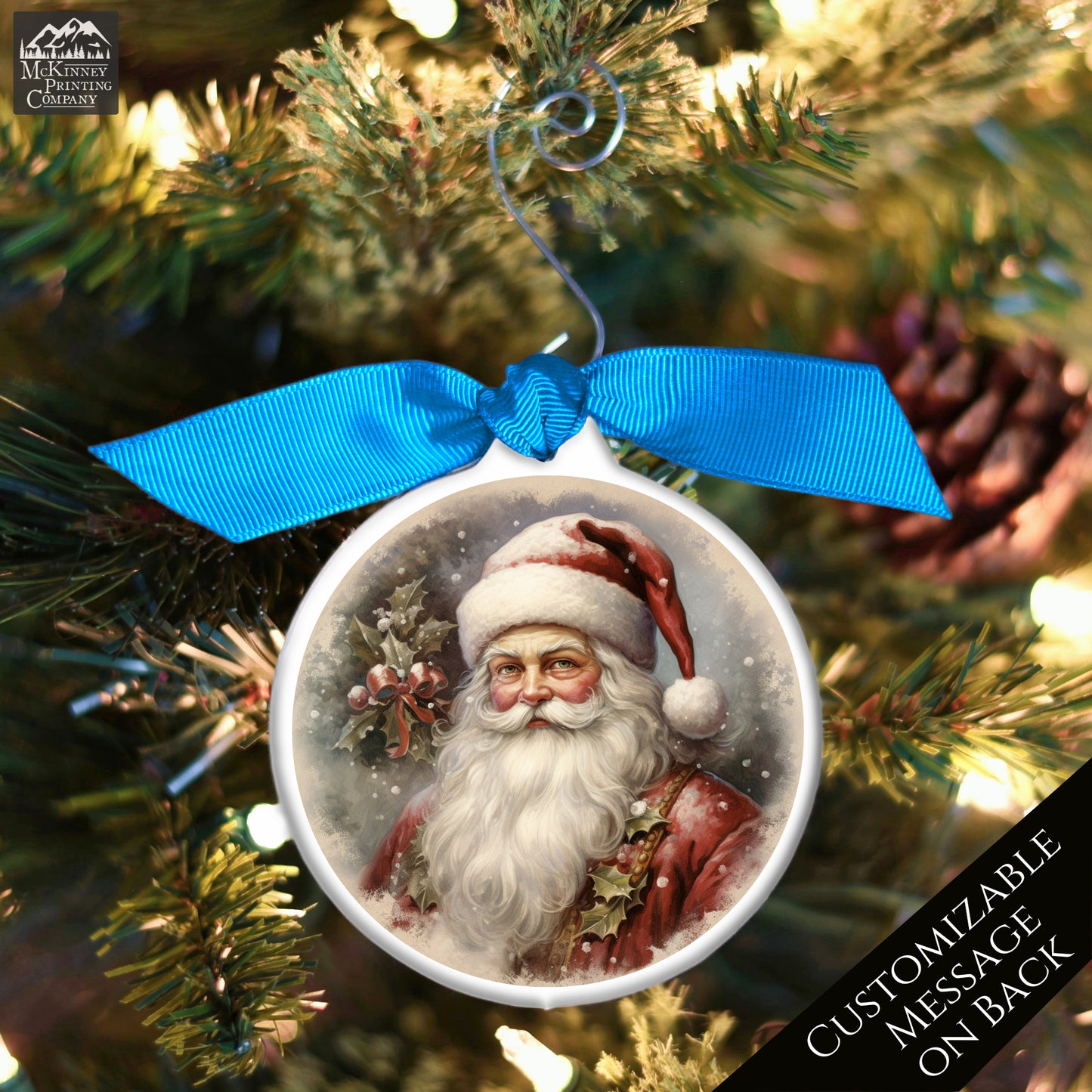 Victorian Christmas Ornaments - Vintage Santa, Shabby Chic Décor