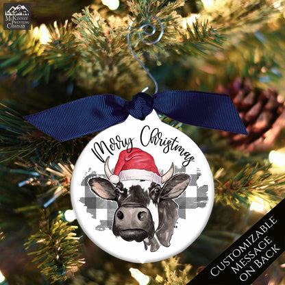 Cow Christmas Ornament - Custom Gift, Farm, Highland, Personalized