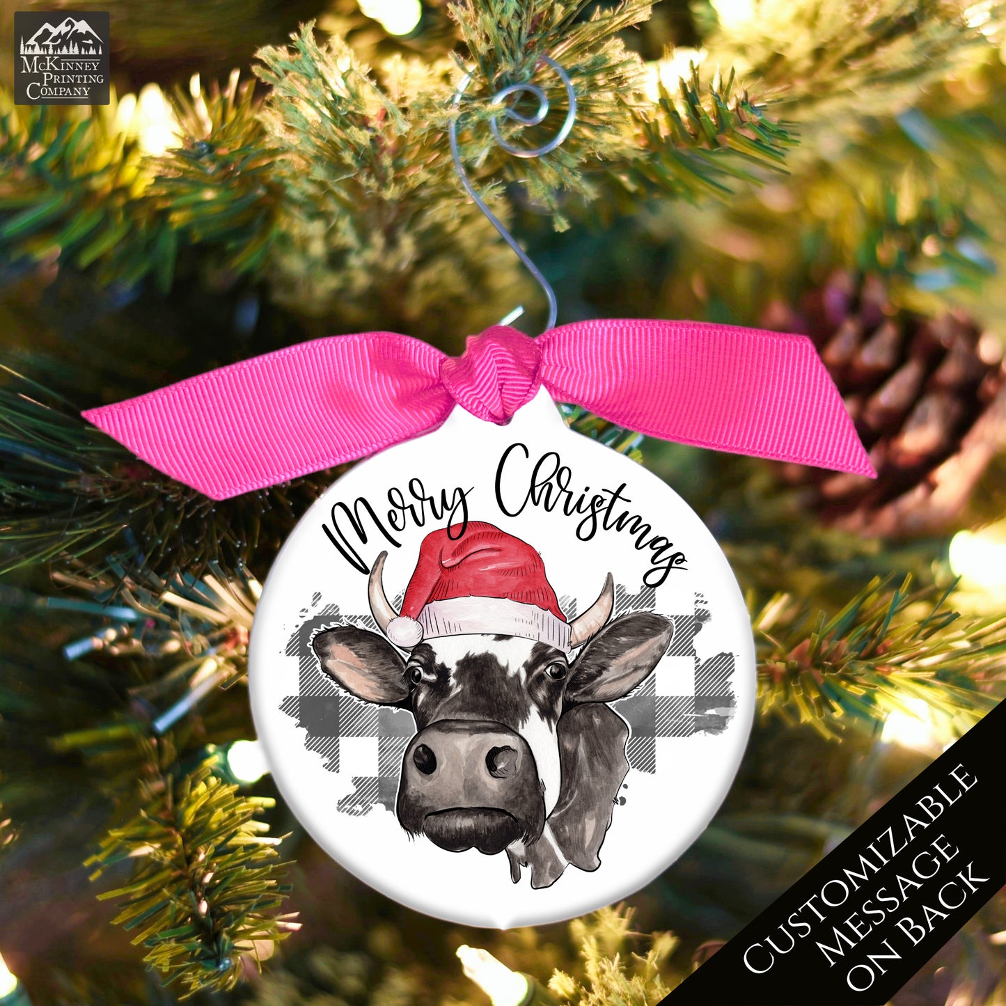 Cow Christmas Ornament - Custom Gift, Farm, Highland, Personalized