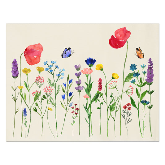 Wildflowers, Watercolor Floral Fabric