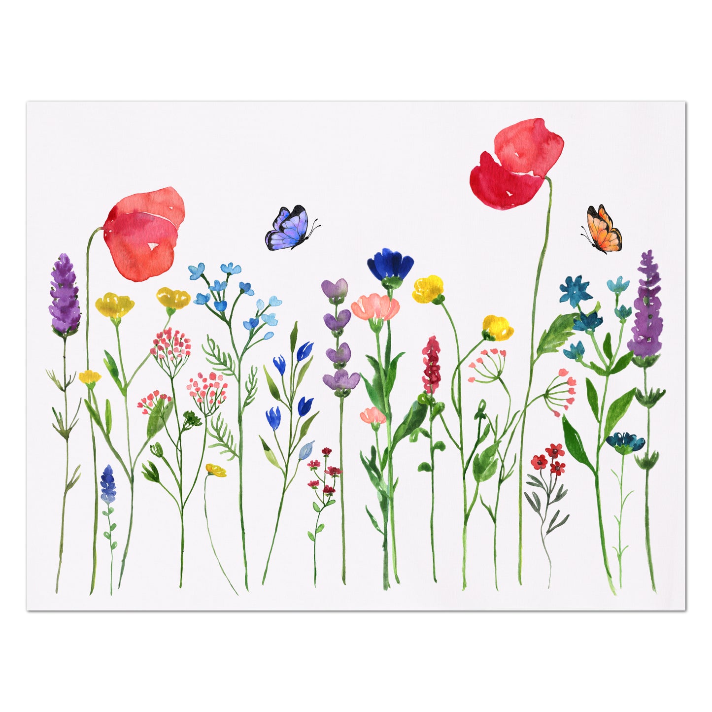 Wildflowers, Watercolor Floral Fabric