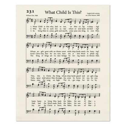 What Child Is This - Christian Fabric, Religious, Hymn Wall Art, Vintage Sheet Music, Choral, Piano, Quilting, Quilt, Cotton, Sewing, Cotton