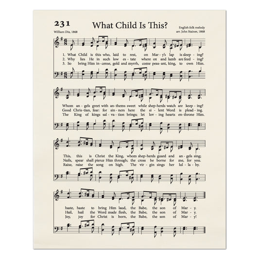What Child Is This - Christian Fabric, Religious, Hymn Wall Art, Vintage Sheet Music, Choral, Piano, Quilting, Quilt, Cotton, Sewing, Cotton
