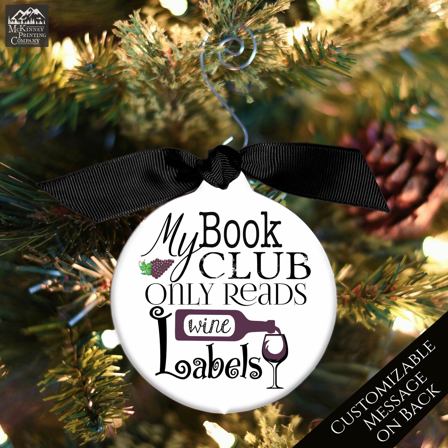 Book Club Gifts - Christmas Ornament, Gifts for Wine Lovers, Custom