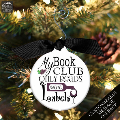 Book Club Gifts - Christmas Ornament, Gifts for Wine Lovers, Custom