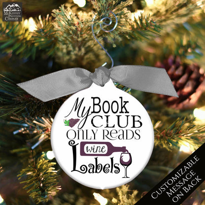 Book Club Gifts - Christmas Ornament, Gifts for Wine Lovers, Custom