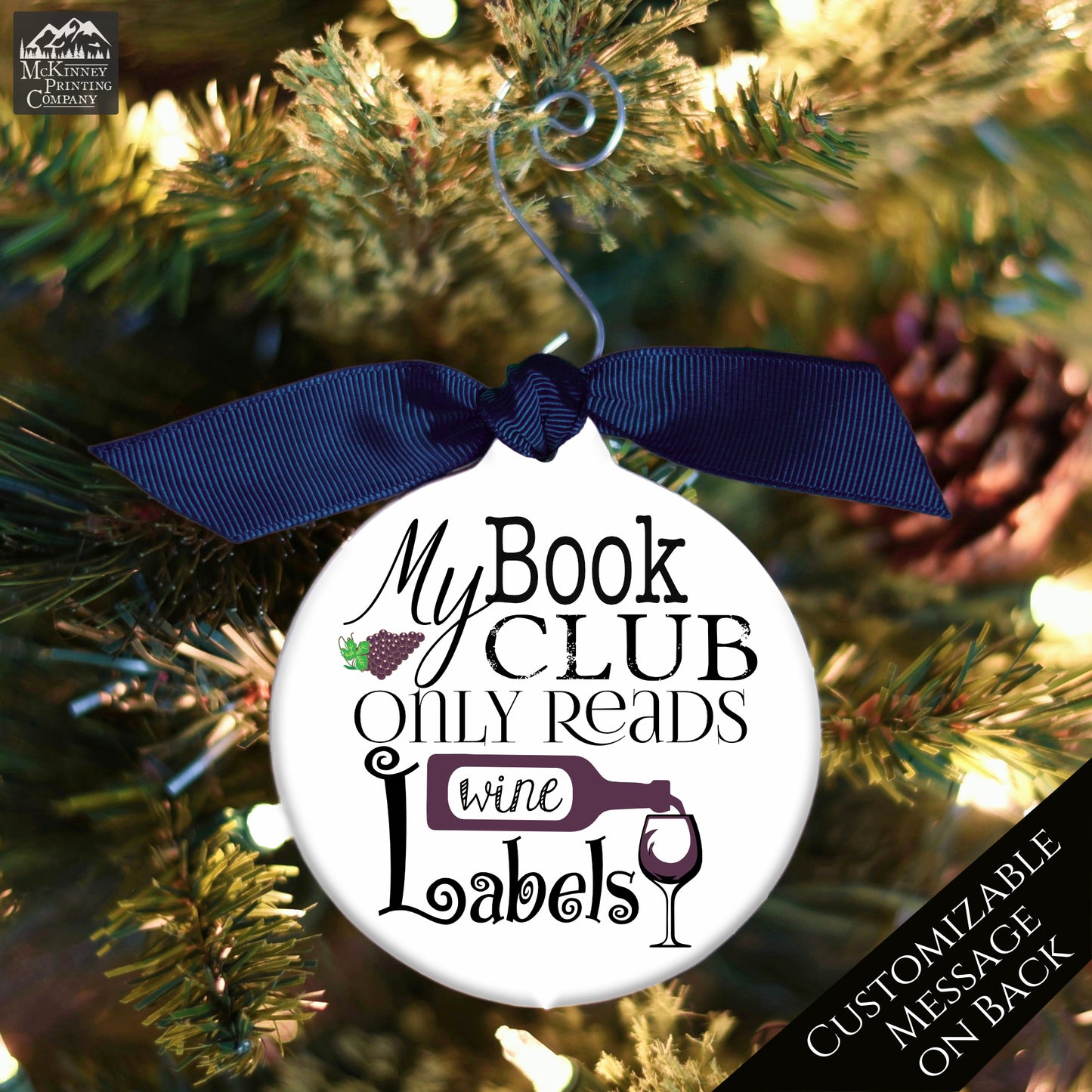 Book Club Gifts - Christmas Ornament, Gifts for Wine Lovers, Custom