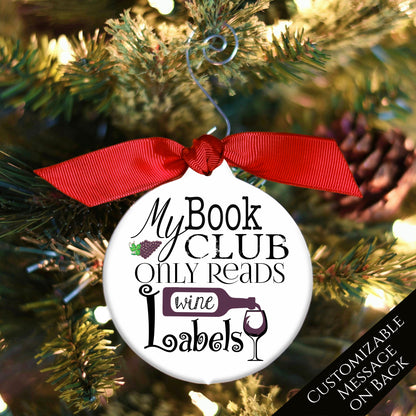 Book Club Gifts - Christmas Ornament, Gifts for Wine Lovers, Custom