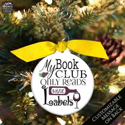 Book Club Gifts - Christmas Ornament, Gifts for Wine Lovers, Custom