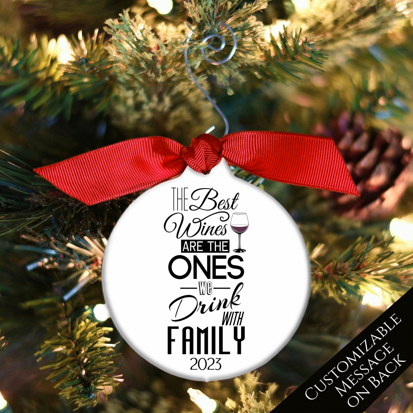 Wine Ornament - Family Christmas, Gifts for Wine Lovers, New Year, Xmas