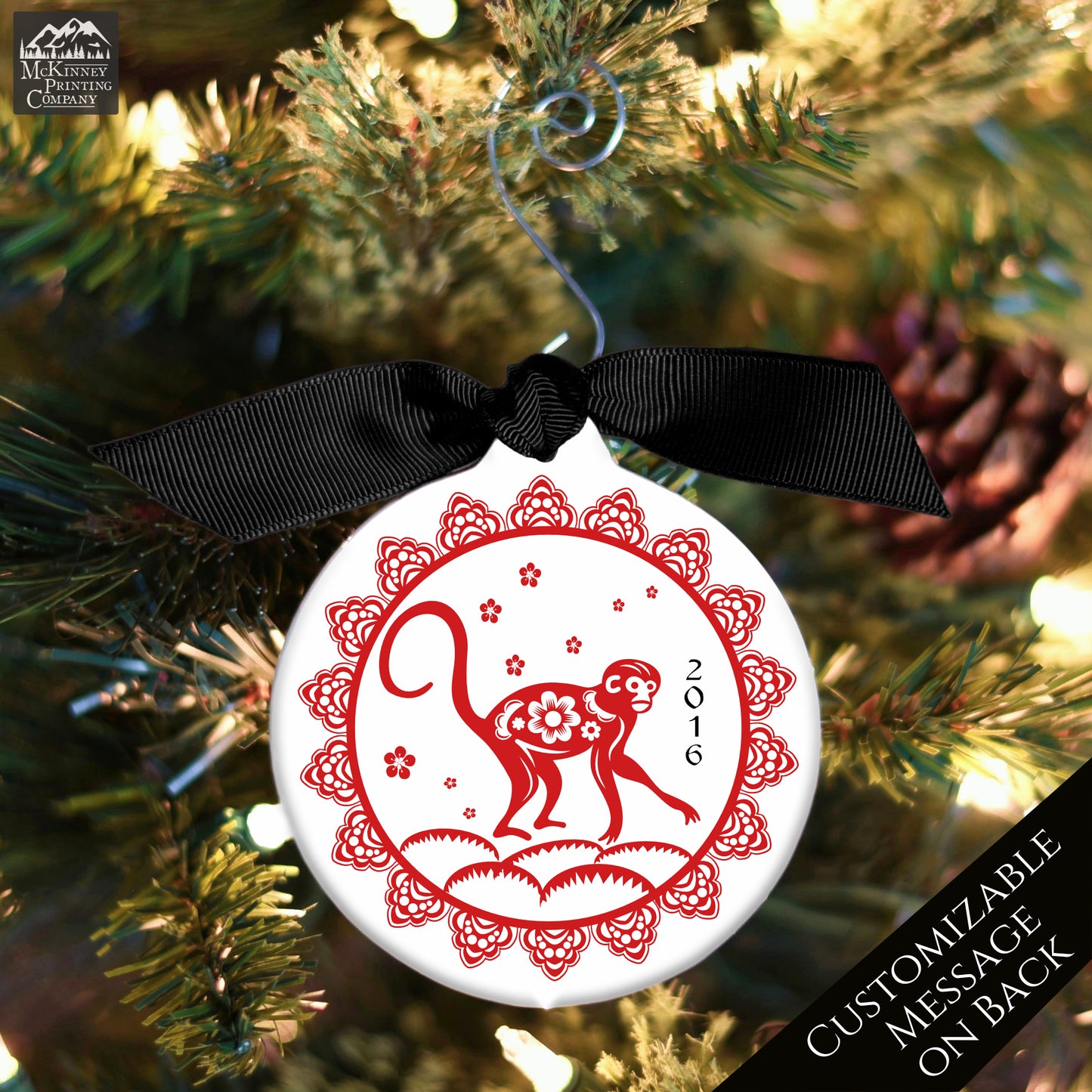Chinese New Year - Christmas Ornament, Year of the Monkey, Zodiac