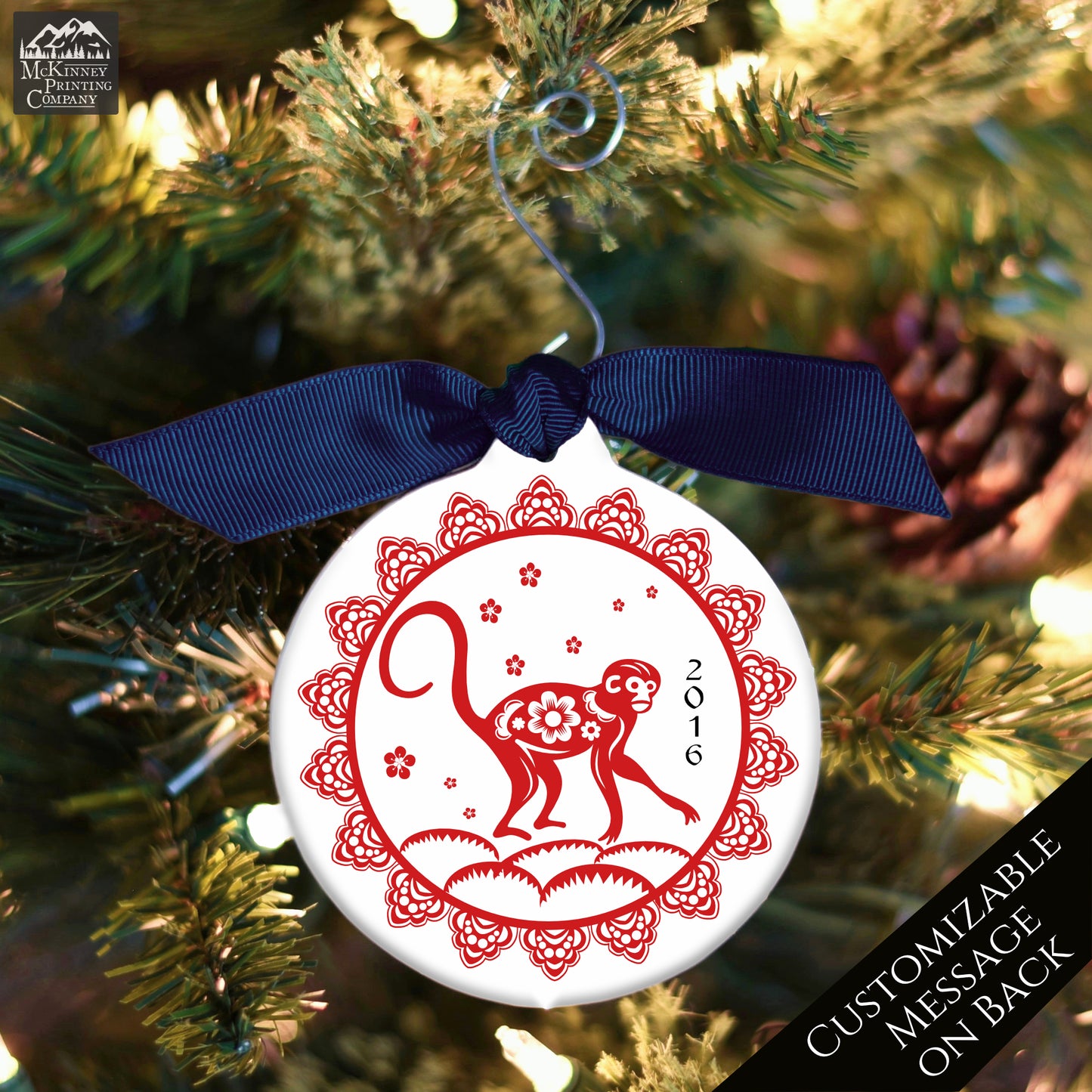 Chinese New Year - Christmas Ornament, Year of the Monkey, Zodiac