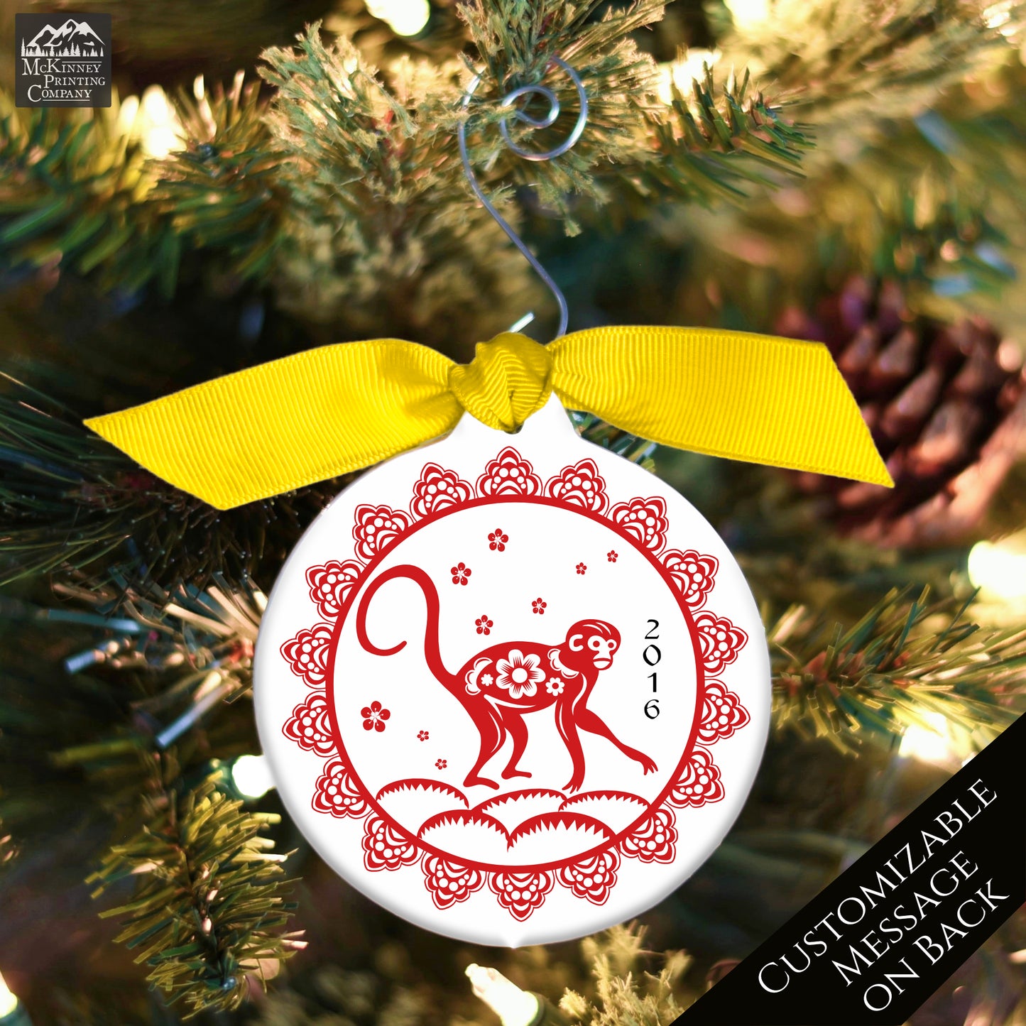 Chinese New Year - Christmas Ornament, Year of the Monkey, Zodiac