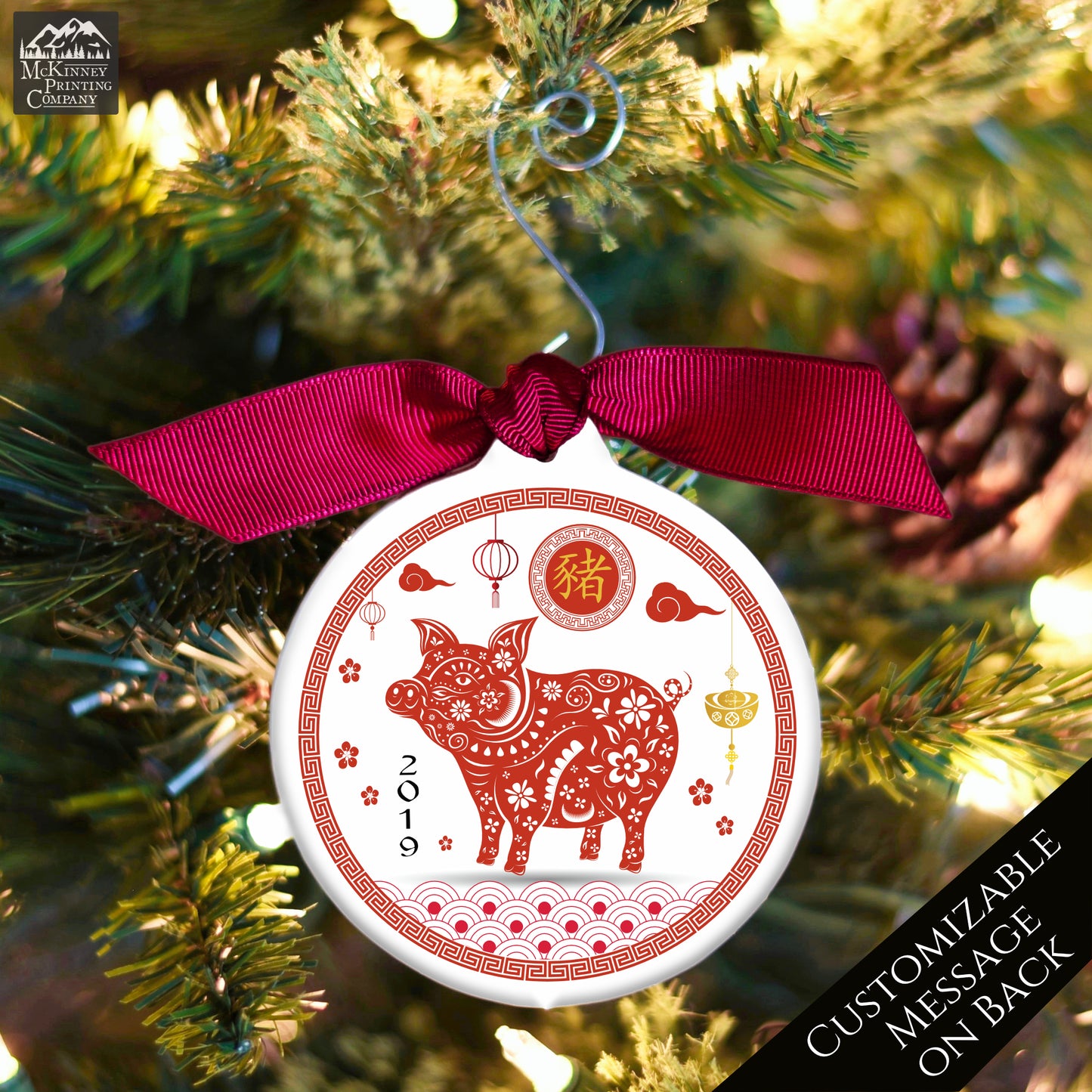 Chinese New Year - Christmas Ornament, Year of the Pig, Zodiac