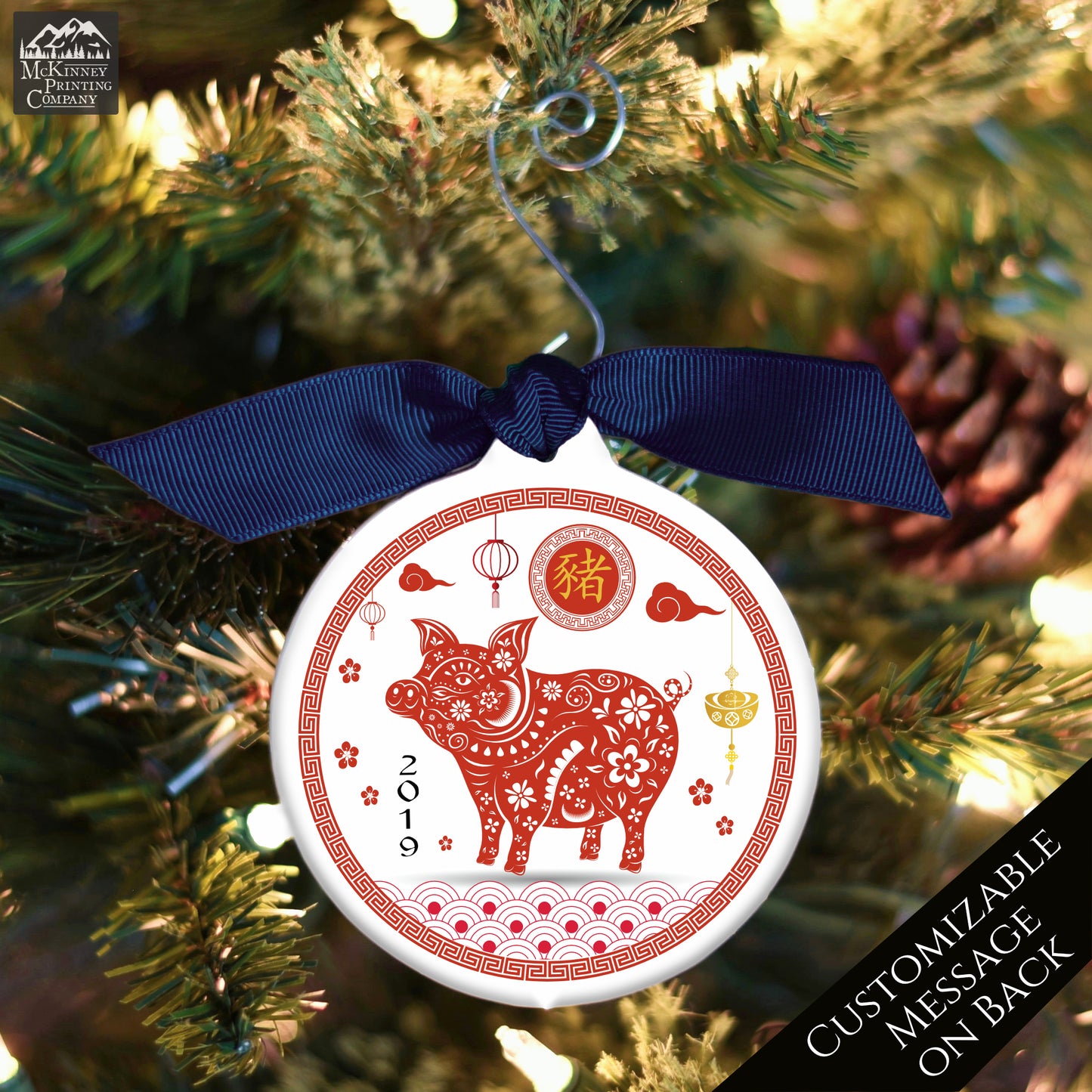 Chinese New Year - Christmas Ornament, Year of the Pig, Zodiac