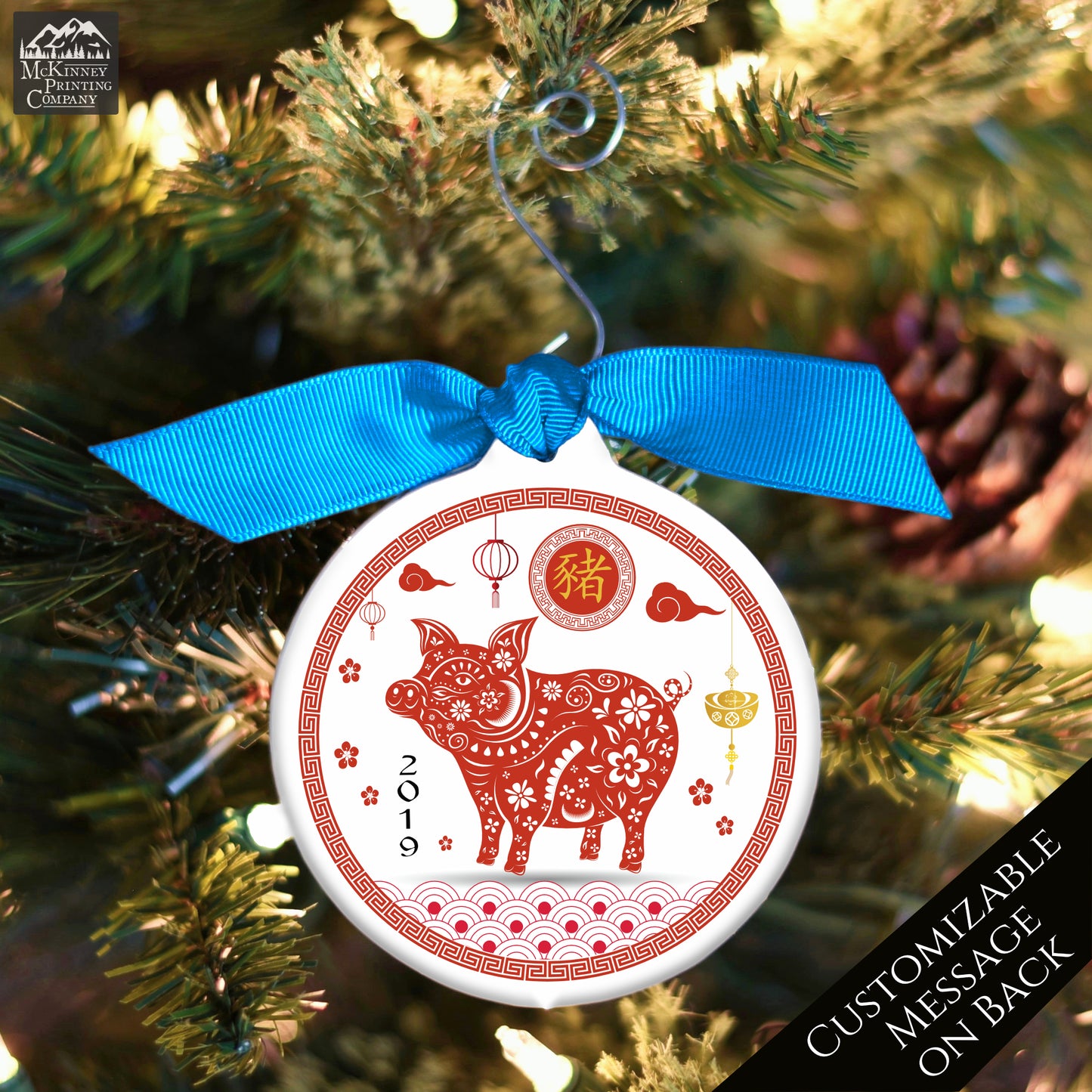 Chinese New Year - Christmas Ornament, Year of the Pig, Zodiac