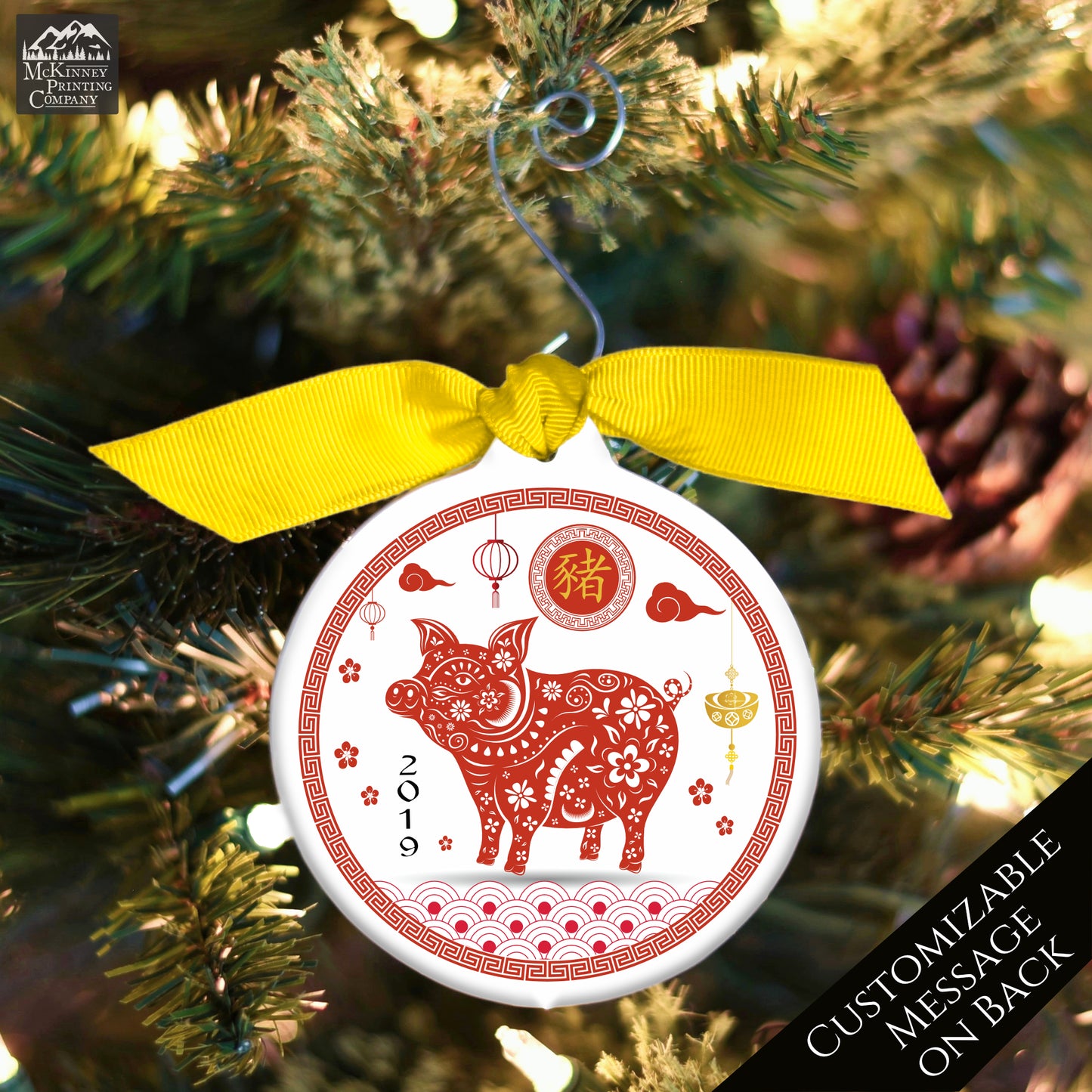 Chinese New Year - Christmas Ornament, Year of the Pig, Zodiac