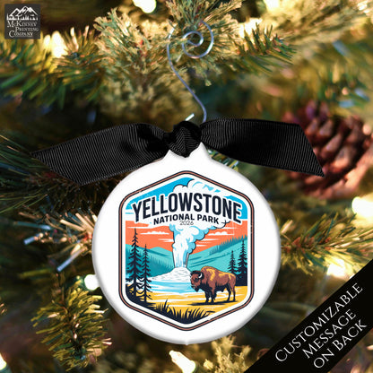 Yellowstone National Park - National Park Ornament, Wyoming, Personalized, Camping, Hiking, Souvenir, Vacation, Christmas Gift