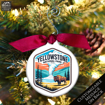 Yellowstone National Park - National Park Ornament, Wyoming, Personalized, Camping, Hiking, Souvenir, Vacation, Christmas Gift