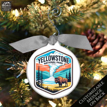 Yellowstone National Park - National Park Ornament, Wyoming, Personalized, Camping, Hiking, Souvenir, Vacation, Christmas Gift