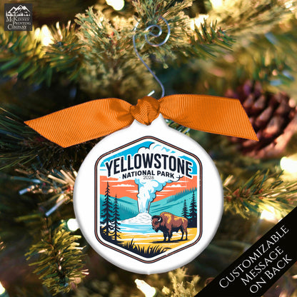 Yellowstone National Park - National Park Ornament, Wyoming, Personalized, Camping, Hiking, Souvenir, Vacation, Christmas Gift