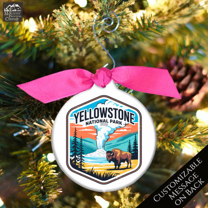 Yellowstone National Park - National Park Ornament, Wyoming, Personalized, Camping, Hiking, Souvenir, Vacation, Christmas Gift