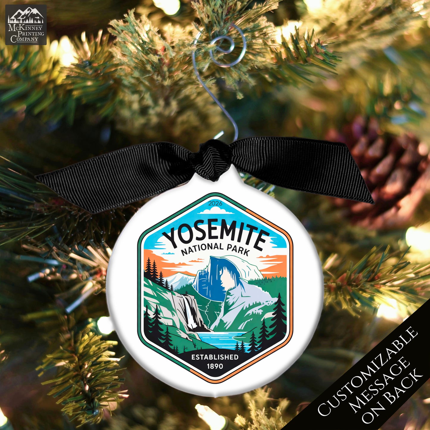 Yosemite National Park - National Park Ornament, California, Personalized, Camper, Camping, Hiking, Souvenir, Vacation, Christmas Gift
