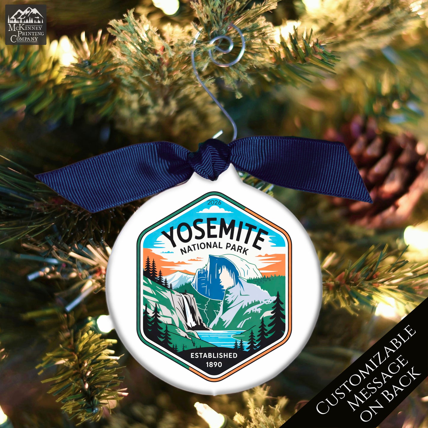 Yosemite National Park - National Park Ornament, California, Personalized, Camper, Camping, Hiking, Souvenir, Vacation, Christmas Gift