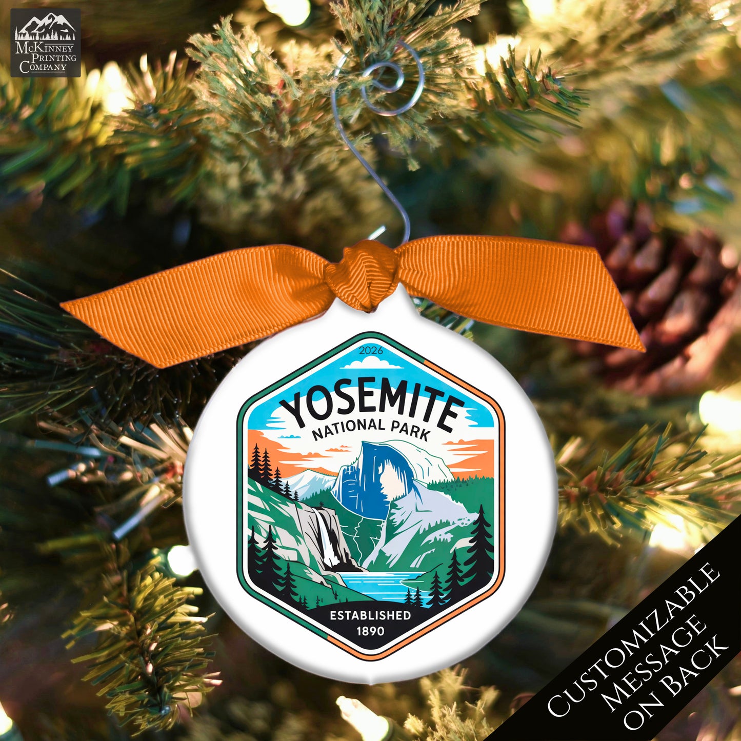 Yosemite National Park - National Park Ornament, California, Personalized, Camper, Camping, Hiking, Souvenir, Vacation, Christmas Gift