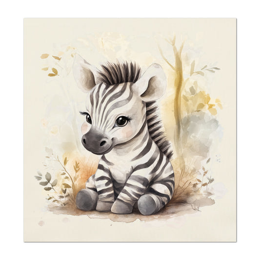 Zebra Fabric - Baby Fabric Panels, Canvas, Shower Gift, Nursery Décor, Quilt Block, Wall Art, Cotton, Quilting