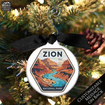 National Park Ornament - Utah, Personalized, Camper, Camping, Hiking, Zion, Canyon, Souvenir, Vacation, Christmas Gift