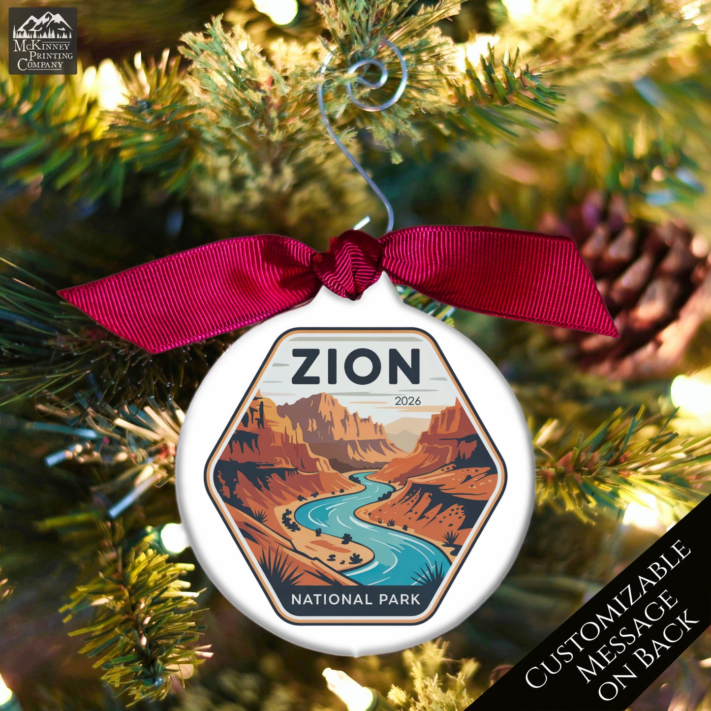 National Park Ornament - Utah, Personalized, Camper, Camping, Hiking, Zion, Canyon, Souvenir, Vacation, Christmas Gift