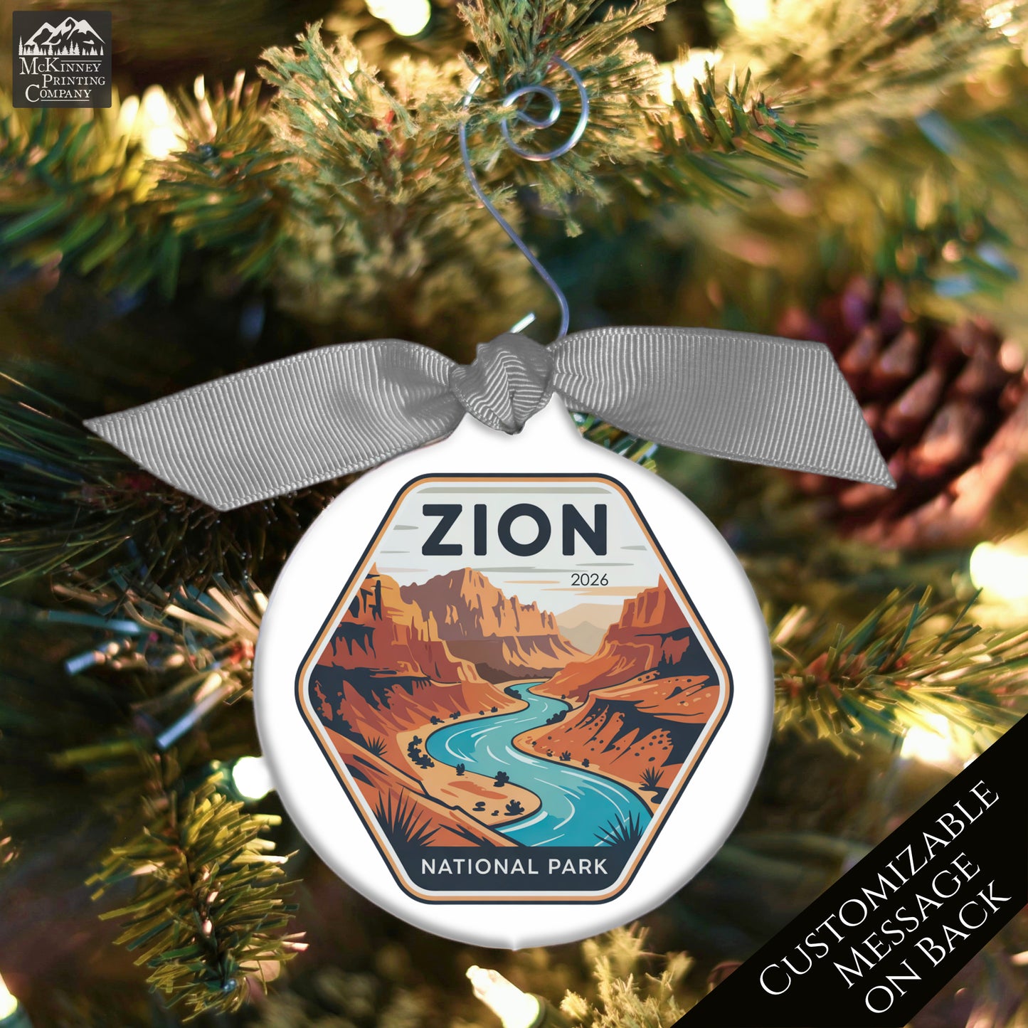 National Park Ornament - Utah, Personalized, Camper, Camping, Hiking, Zion, Canyon, Souvenir, Vacation, Christmas Gift