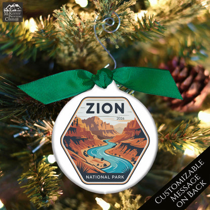 National Park Ornament - Utah, Personalized, Camper, Camping, Hiking, Zion, Canyon, Souvenir, Vacation, Christmas Gift