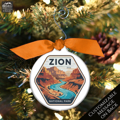 National Park Ornament - Utah, Personalized, Camper, Camping, Hiking, Zion, Canyon, Souvenir, Vacation, Christmas Gift