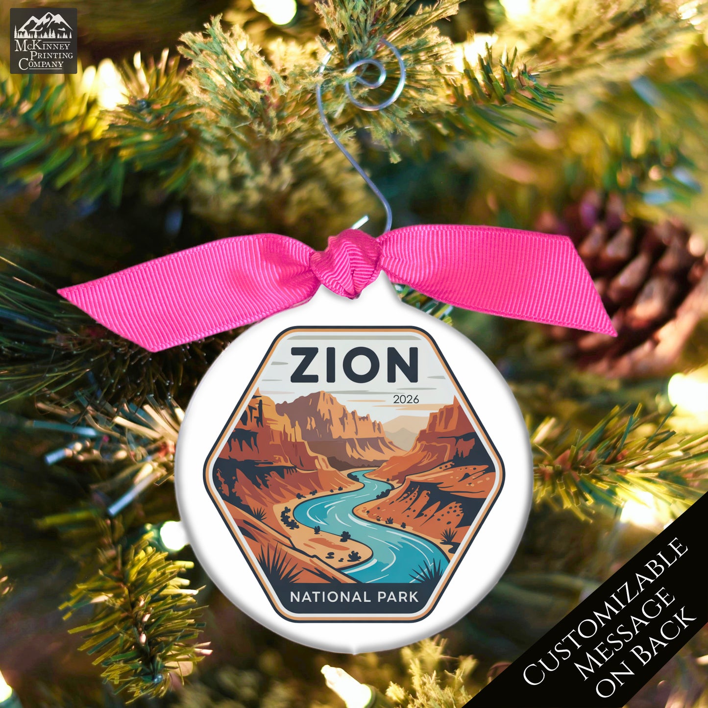National Park Ornament - Utah, Personalized, Camper, Camping, Hiking, Zion, Canyon, Souvenir, Vacation, Christmas Gift