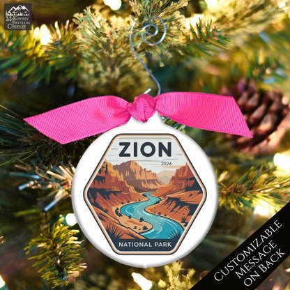 National Park Ornament - Utah, Personalized, Camper, Camping, Hiking, Zion, Canyon, Souvenir, Vacation, Christmas Gift