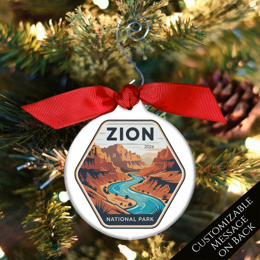 Zion - National Park Ornament, Utah, Personalized, Camper, Camping, Hiking, Souvenir, Vacation, Christmas Gift