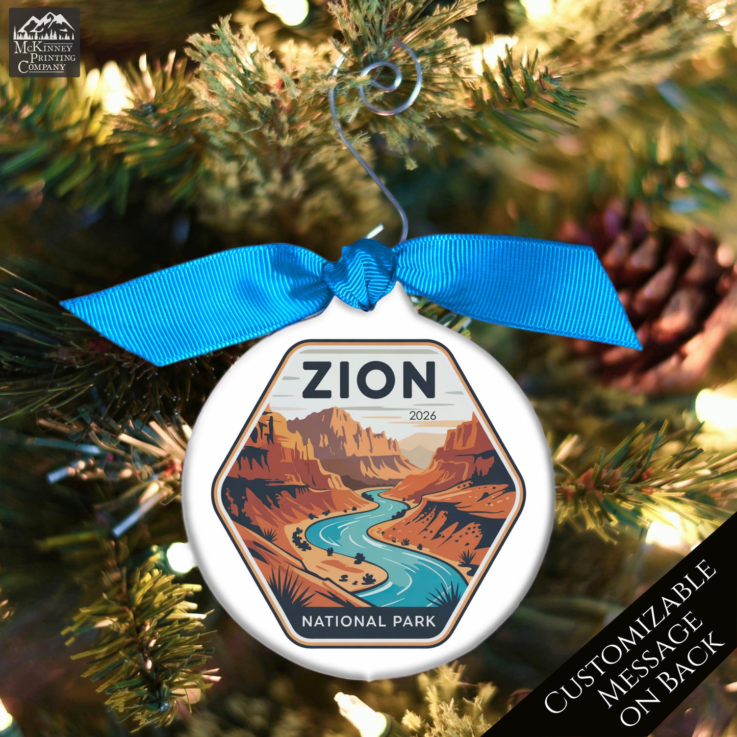 National Park Ornament - Utah, Personalized, Camper, Camping, Hiking, Zion, Canyon, Souvenir, Vacation, Christmas Gift