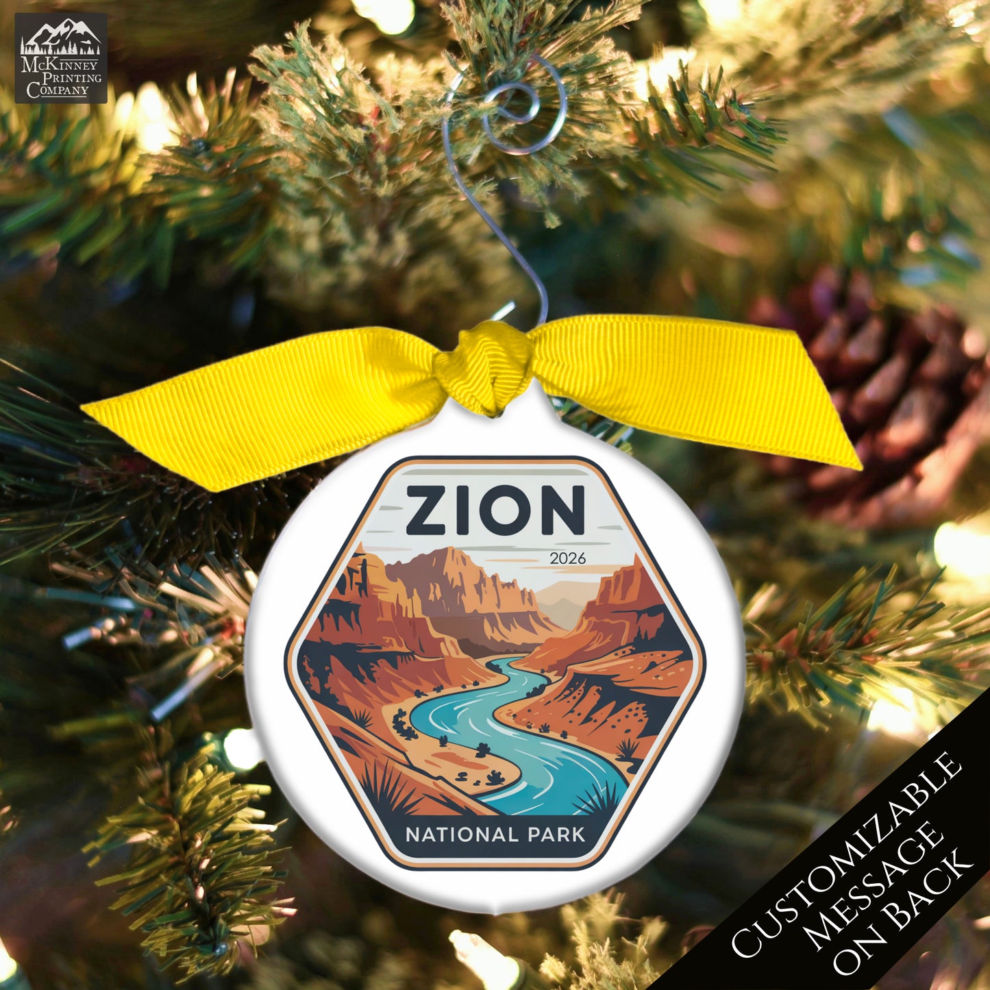 National Park Ornament - Utah, Personalized, Camper, Camping, Hiking, Zion, Canyon, Souvenir, Vacation, Christmas Gift