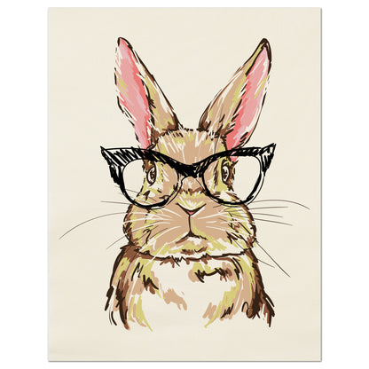 Bunny Fabric - Woodland Animal, Nursery Décor, Quilt Block, Easter, Wall Art