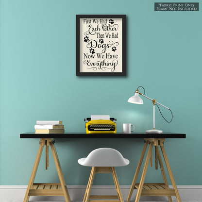 Dog Print, Fabric Wall Art