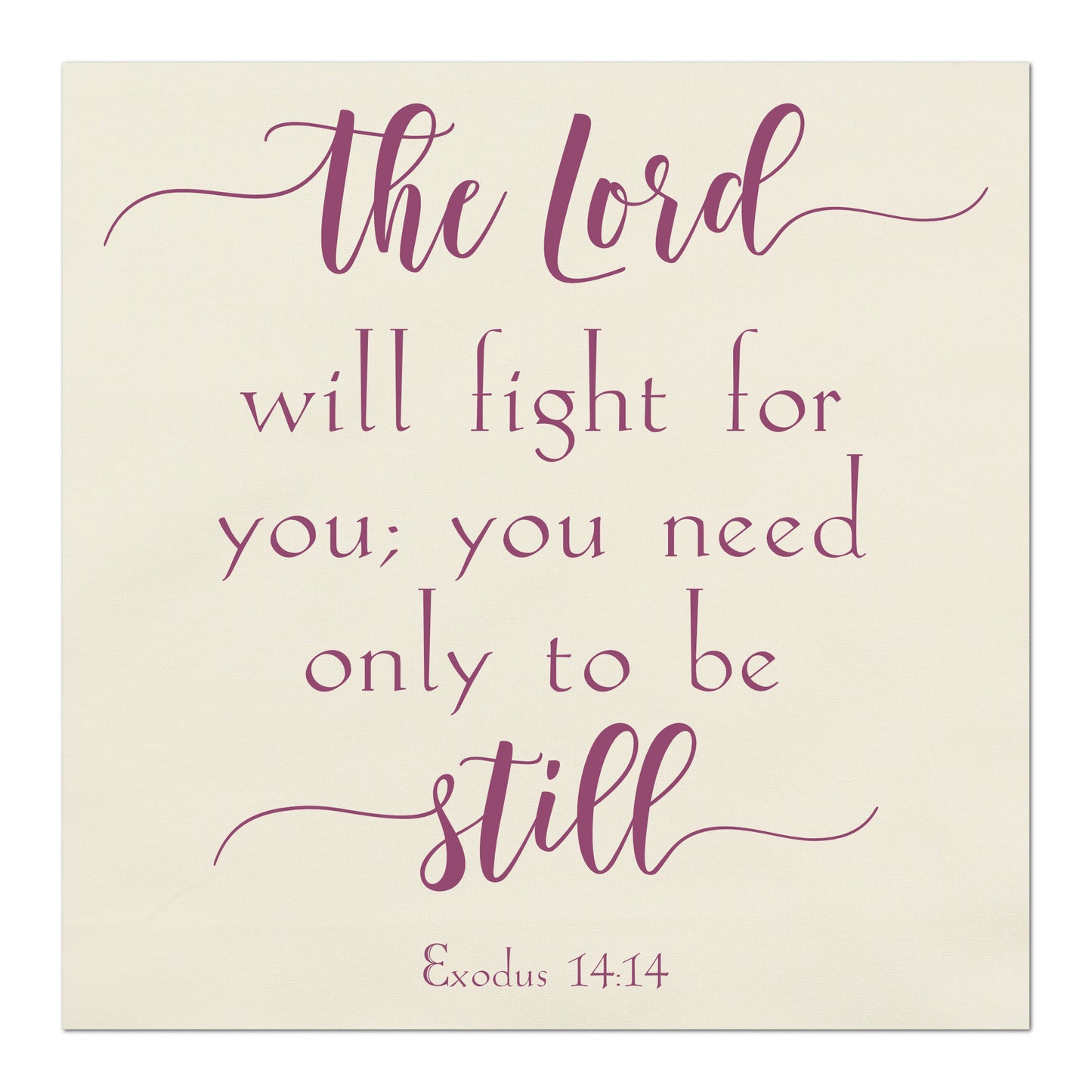 The Lord will fight for you; you need only to be still.  - Exodus 14 14, Scripture Fabric, Religious Fabric, Quilt Block, Fabric Panel, Craft Supplies, Sewing