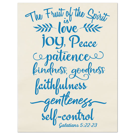 Love, Joy, Peace, Patience, Kindness, Goodness, Faithfulness, Gentleness, Self-Control - Fruit of the Spirit, Galatians 5:22, Fabric Panel Print, Large | Small Quilt Block, Wall Art