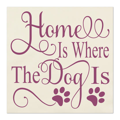 Dog Print Fabric, Saying, Quote, Home is where the dog is, Quilting, Quilt Fabric Panel Block