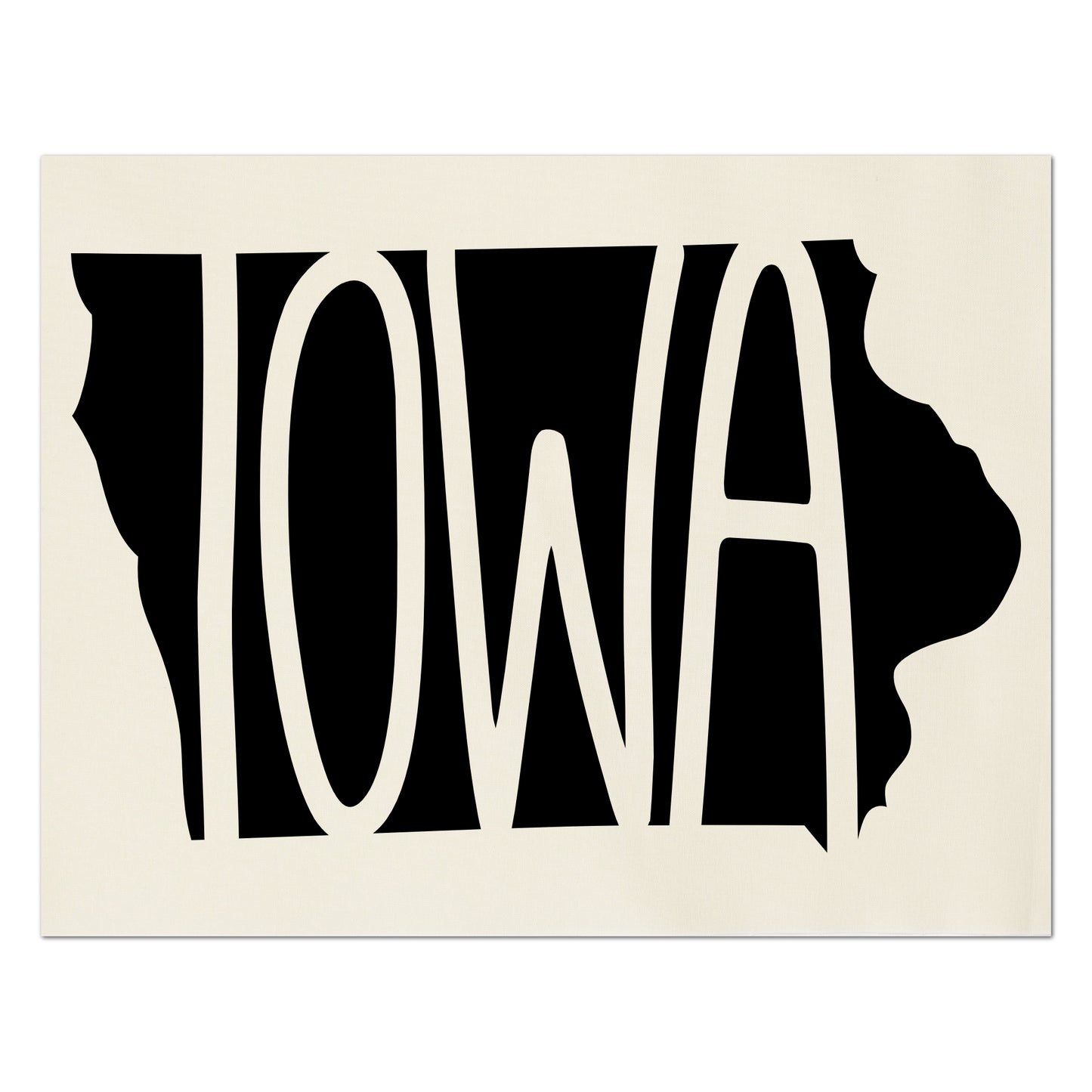 Iowa - Fabric Panel Print, Large | Small Cotton Quilt Block, Craft, State Silhouette