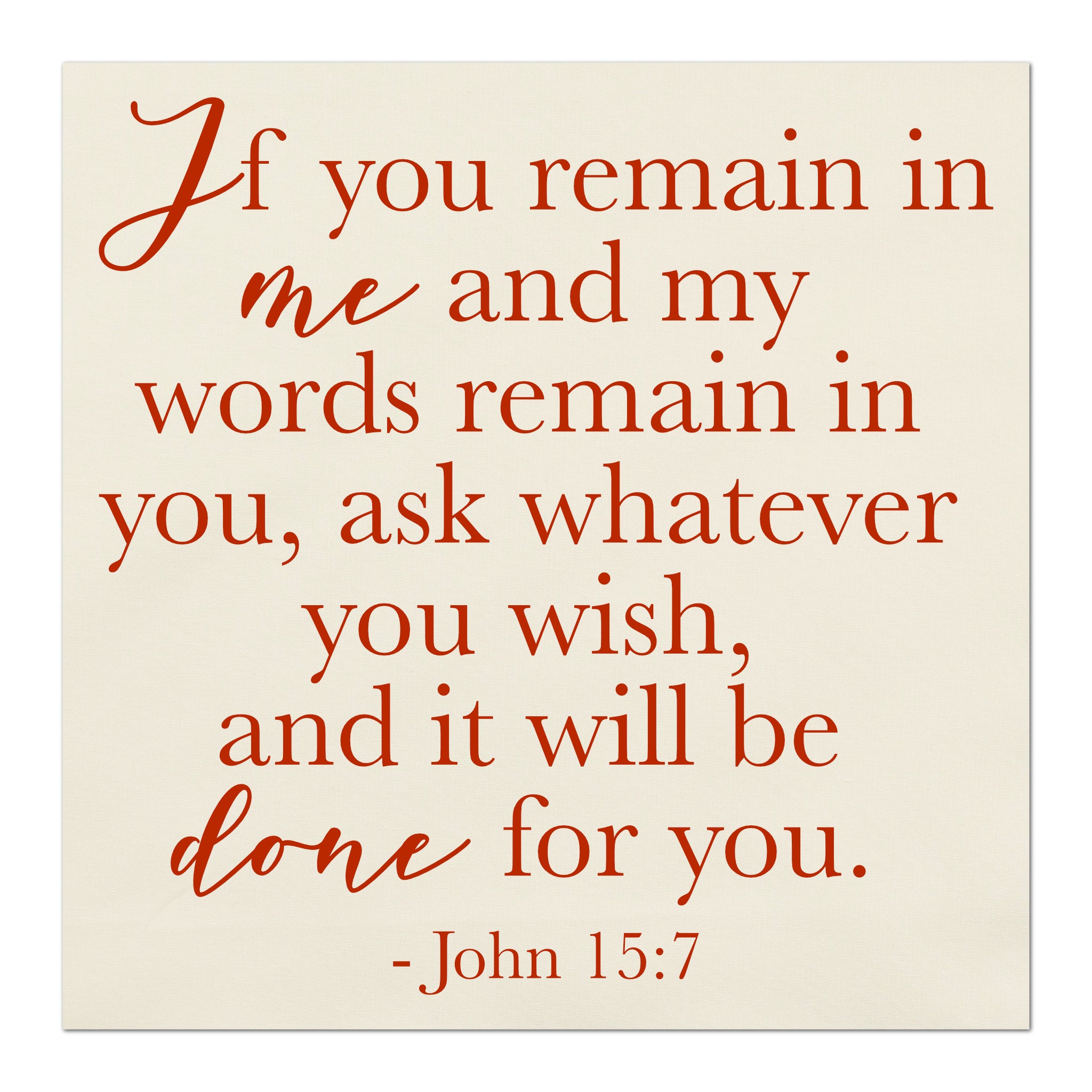 Religious Fabric - John 15 7, If You Remain In Me, Christian, Bible Ve ...