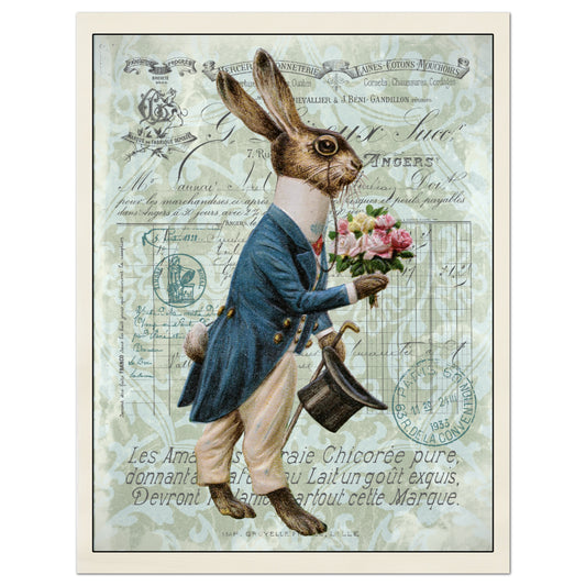 Peter Rabbit Fabric - Bunny, Nursery Décor, Quilt Block Panel, French Shabby Chic