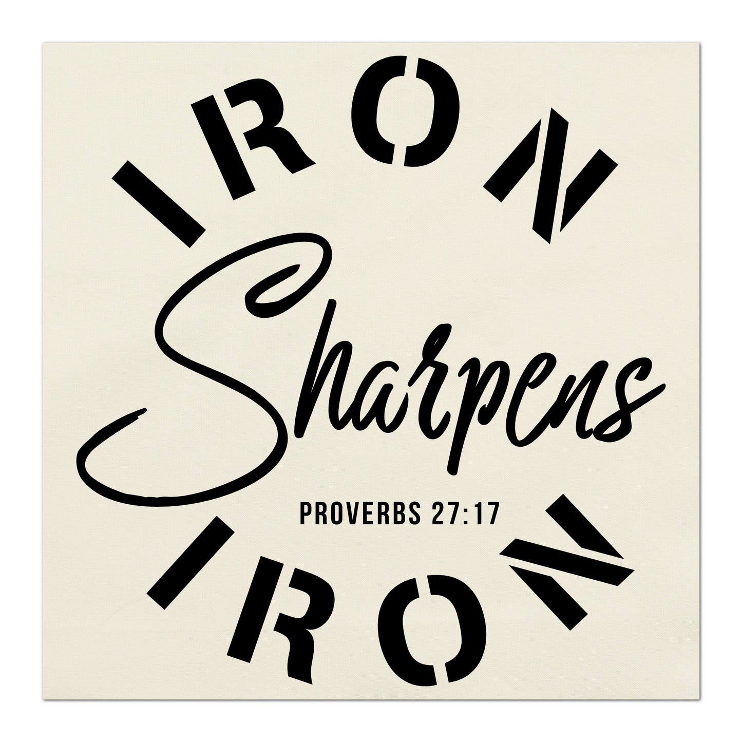 Iron Sharpens Iron - Proverbs 27:17 - Religious Fabric, Bible Verse Wall Art, Quilt Block